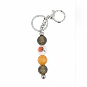 Silver and Orange Cleveland Browns Beaded Key Holder